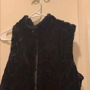 Black fur vest